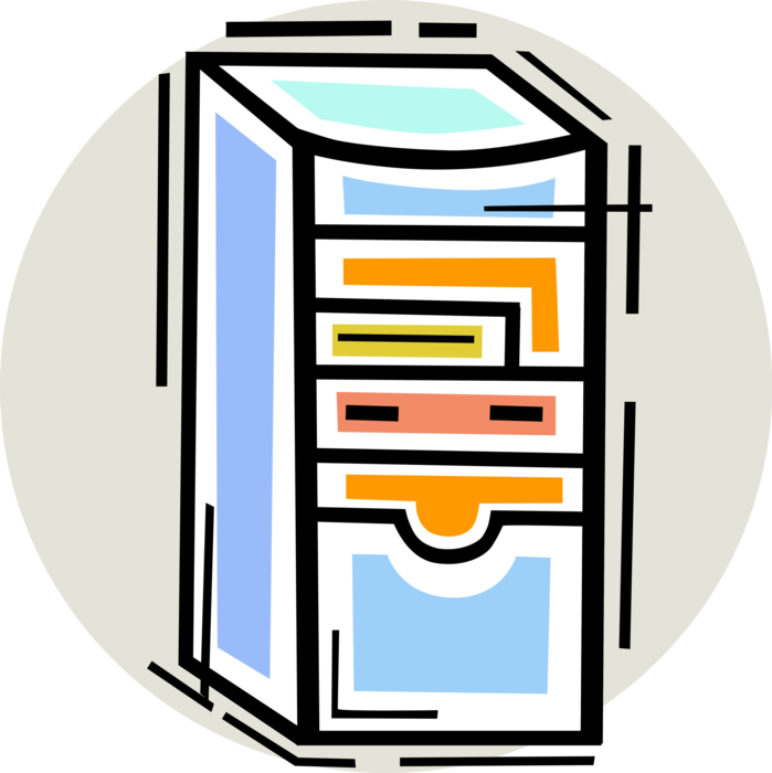 Vector Illustration of Central Processing Unit CPU Personal Desktop Computer System 