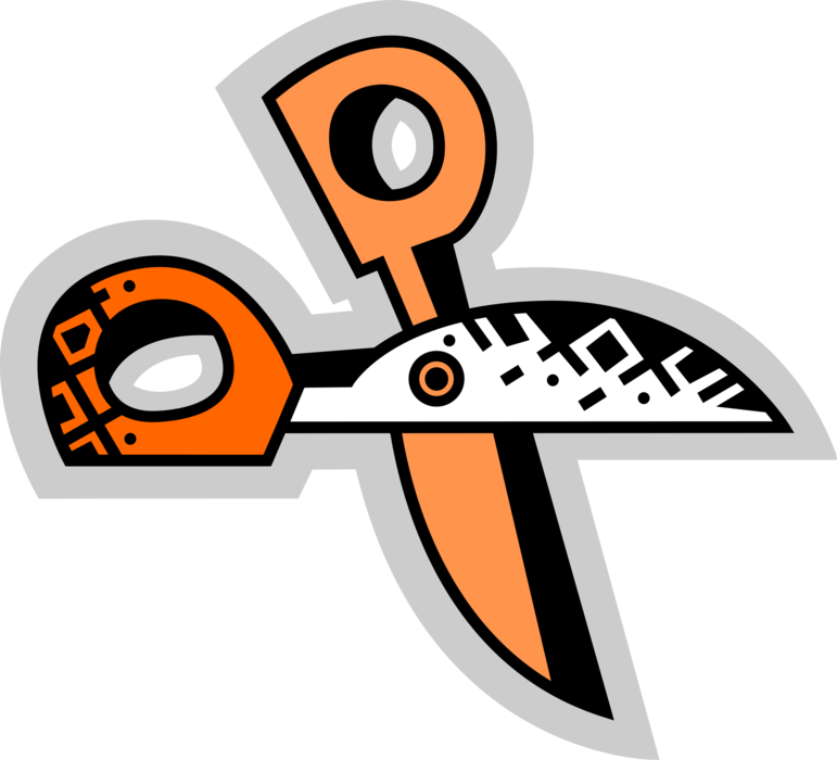 Vector Illustration of Scissors Hand-Operated Shearing Tools