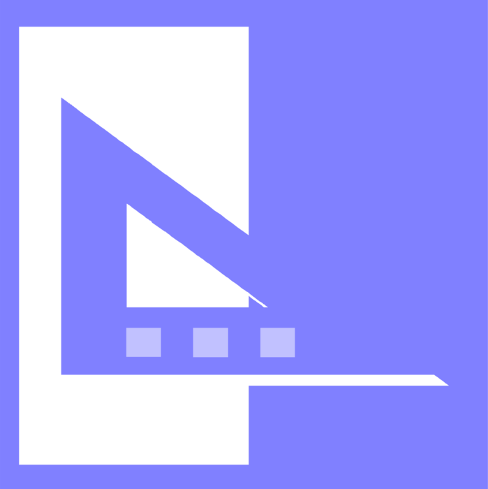 Vector Illustration of Triangle Ruler, Rule or Line Gauge Measures Distances