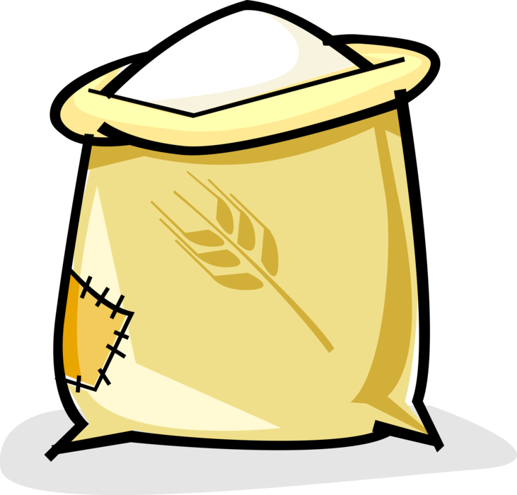 Vector Illustration of Sack of Milled Wheat Grain Flour