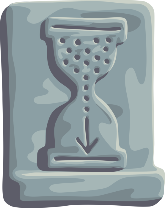 Vector Illustration of Hourglass or Sandglass, Sand Timer, Egyptian Hieroglyph Symbol Measures Passage of Time