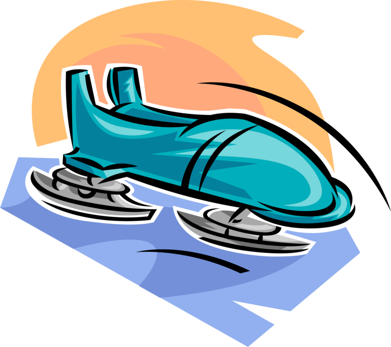 Vector Illustration of Olympic Sports Two-Man Bobsled Sled