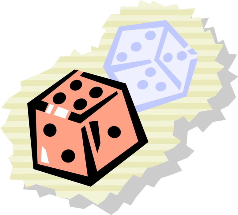 Vector Illustration of Dice used in Pairs in Casino Games of Chance or Gambling