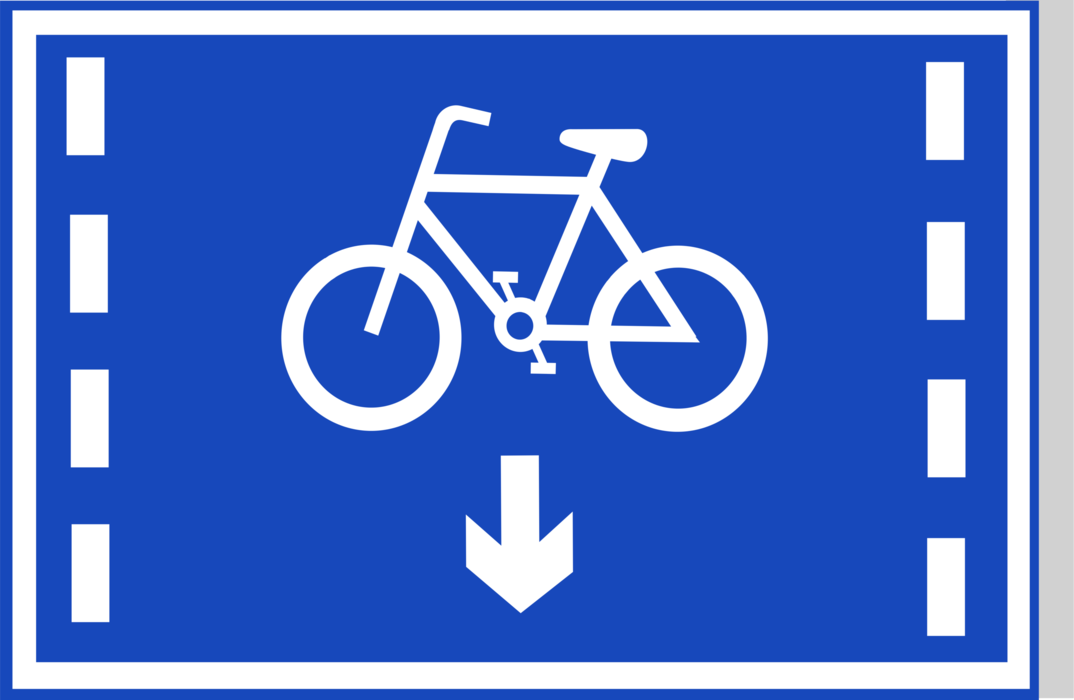 Vector Illustration of European Union EU Traffic Highway Road Sign, Cyclists Only Lane