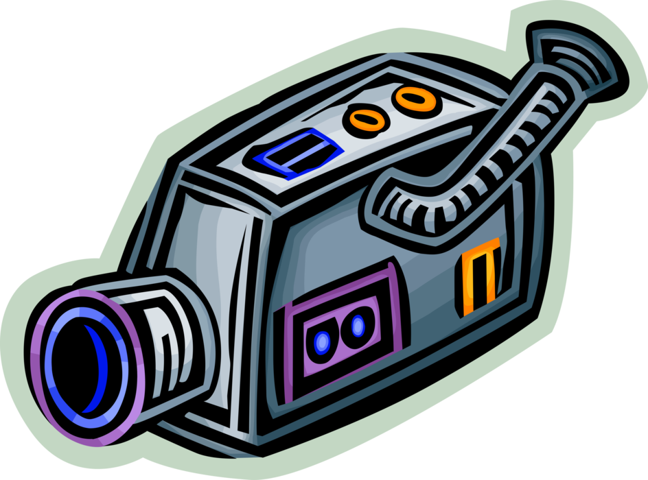Vector Illustration of Videocamera Camcorder Video Camera Photographic Equipment