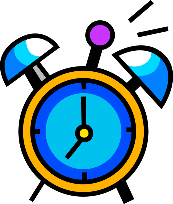 Vector Illustration of Alarm Clock Ringing Its Morning Wake-Up Call