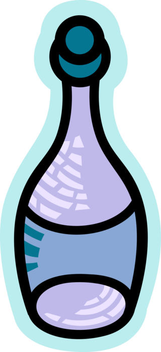 Vector Illustration of Glass Wine Bottle Alcohol Beverage