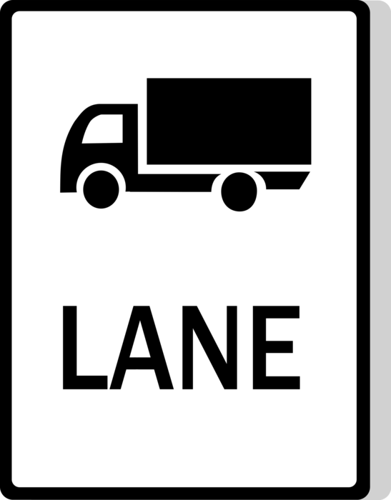 Vector Illustration of Australian Road Sign, Truck Lane