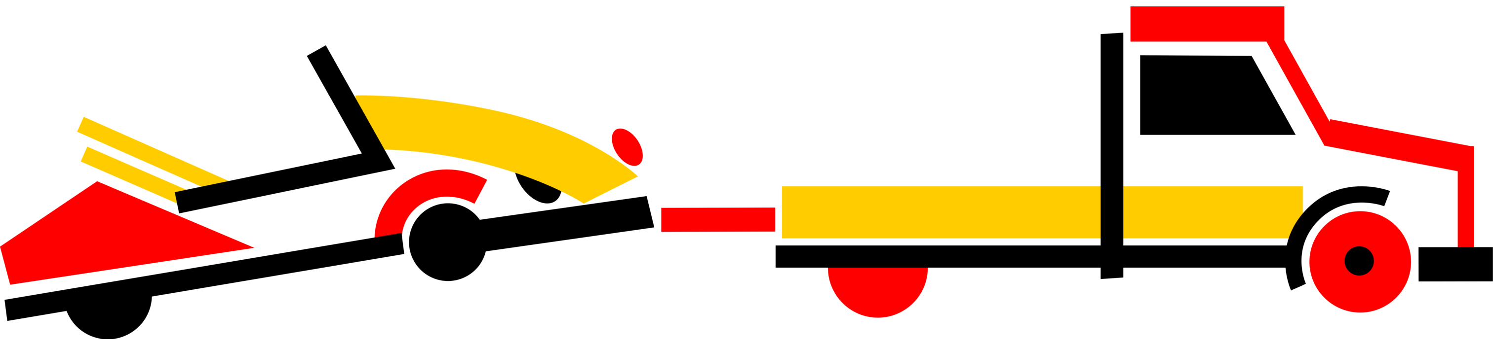 Vector Illustration of Tow Truck Wrecker Recovery Vehicle Moves Disabled or Indisposed Vehicles