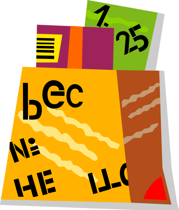 Vector Illustration of Supermarket Grocery Store Bag of Food Groceries