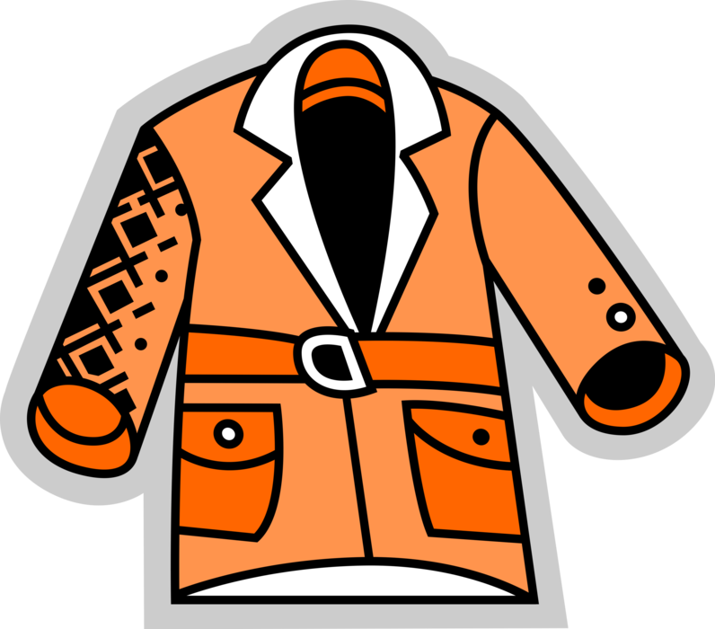 Vector Illustration of Clothing Apparel Garment Winter Coat Jacket