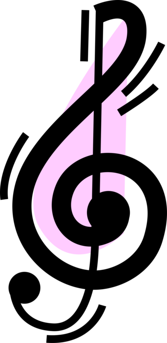 Vector Illustration of Treble Clef Indicates the Pitch of Written Musical Notes