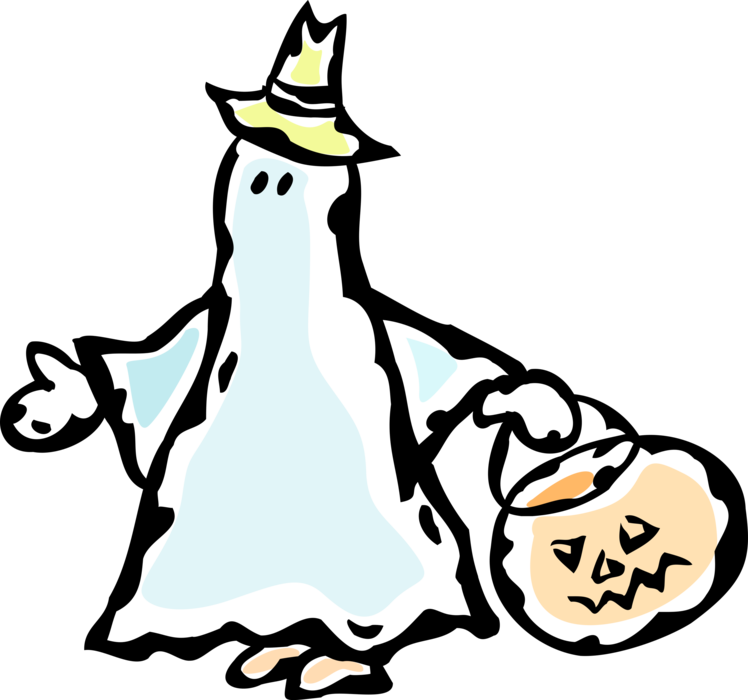 Vector Illustration of Halloween Goblin Ghost Phantom, Apparition, Spirit, Spook