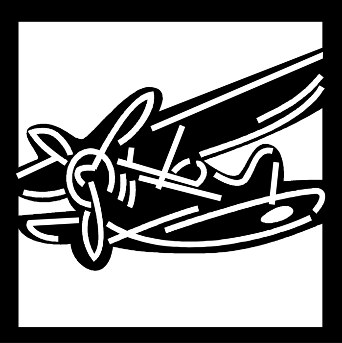 Vector Illustration of Small Fixed-Wing Propeller Aircraft Airplane