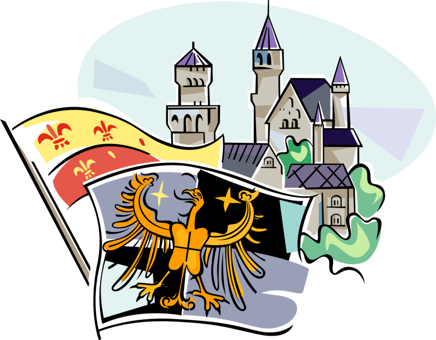 Vector Illustration of German Historical Heraldic Flags