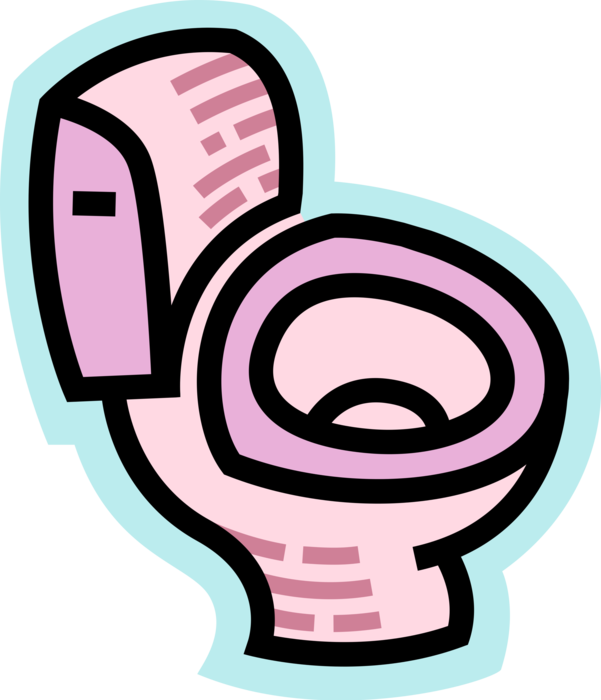 Vector Illustration of Toilet Sanitation Fixture for Disposal of Human Urine and Feces