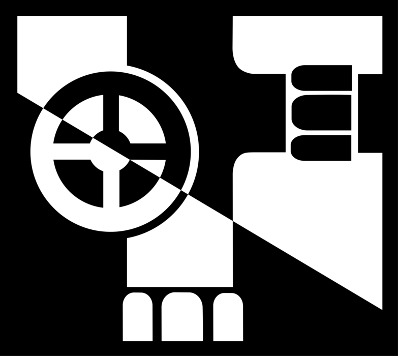 Vector Illustration of Fossil Fuel Oil and Natural Gas Industry Energy Pipeline Valve