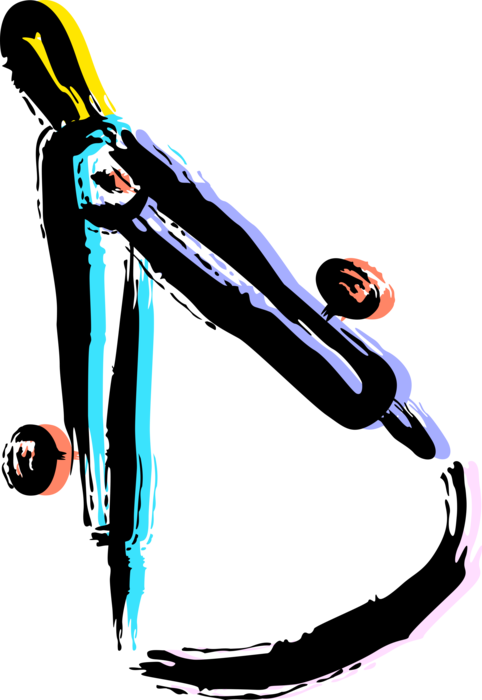 Vector Illustration of Measurement Compass used in Geometry, Navigation and Drafting