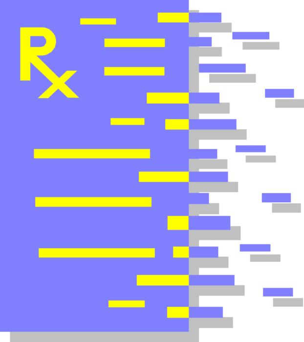 Vector Illustration of Pharmacy Prescription Medicine Rx Pad