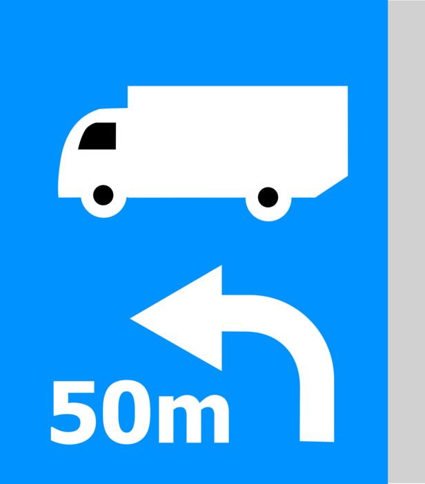 Vector Illustration of European Union EU Traffic Highway Road Sign, Diversion for Lorries