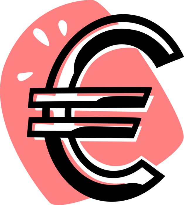 Vector Illustration of Euro Symbol Official Currency Sign of Eurozone in European Union