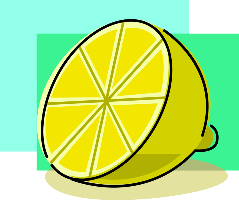 Vector Illustration of Sliced Citrus Lemon Fruit