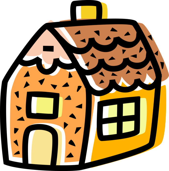 Vector Illustration of Popular Christmas Decoration Gingerbread House