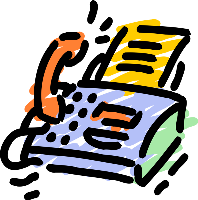 Vector Illustration of Fax Facsimile Telephonic Transmission Device