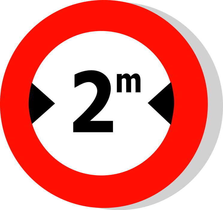 Vector Illustration of European Union EU Traffic Highway Road Sign, Width Limit