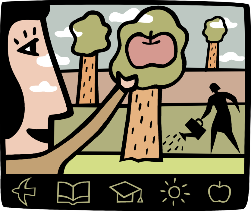Vector Illustration of Achieving Stable, Balanced, Self Dependent Life Through Education and Learning