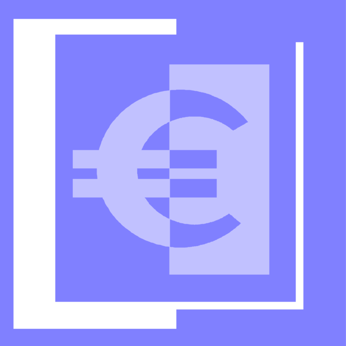Vector Illustration of Euro Symbol Official Currency Sign of Eurozone in European Union
