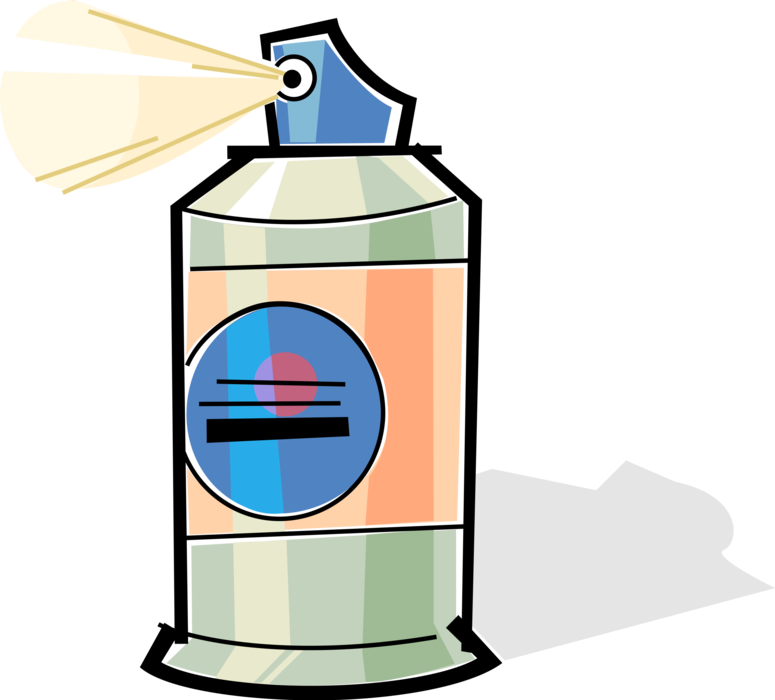 Vector Illustration of Aerosol Hair Spray Dispenser with Propellant Under Pressure