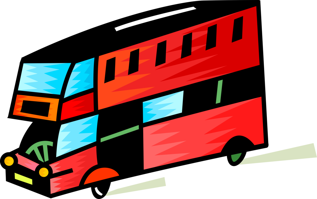 Vector Illustration of Double-Decker Public Transport Passenger Bus used in United Kingdom