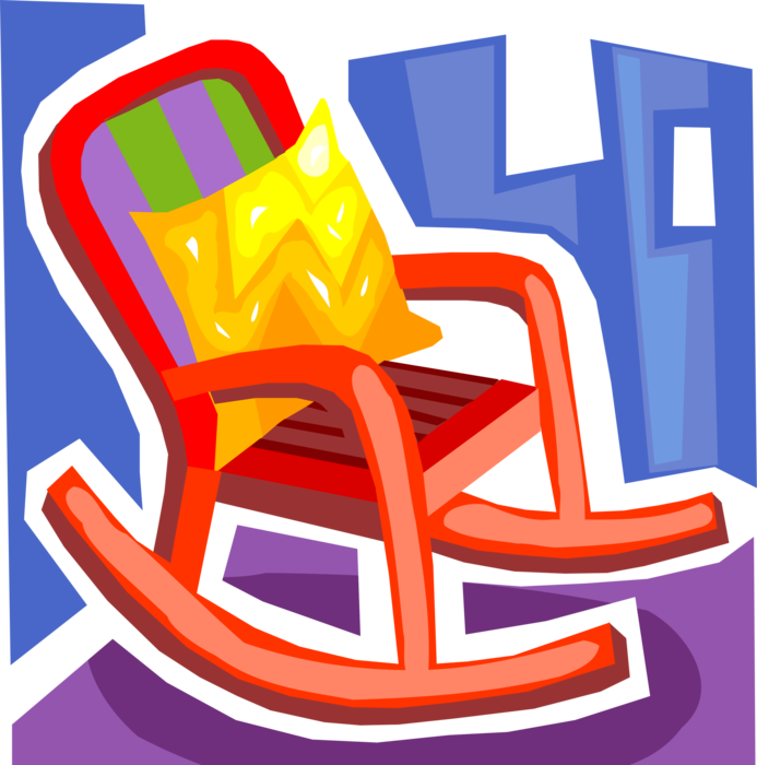 Vector Illustration of Gentle Motion Rocking Chair or Rocker Furniture
