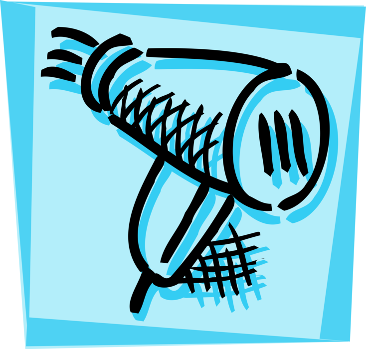 Vector Illustration of Portable Electric Hair Dryer or Blow Dryer 