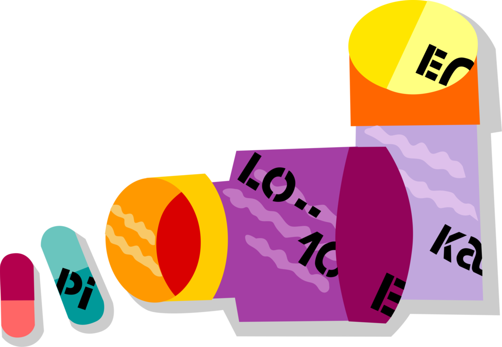 Vector Illustration of Pharmaceutical Drug Pills Dispensed by Medical Prescription