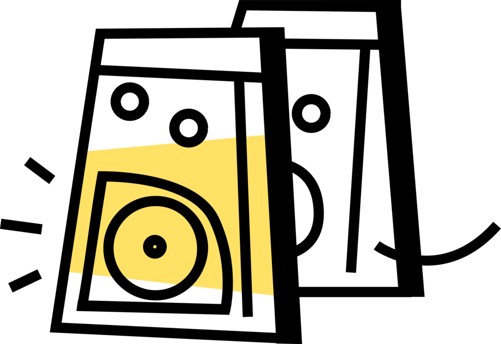 Vector Illustration of Audio Entertainment Stereo Music Speaker Loudspeaker