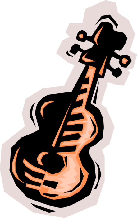 Vector Illustration of Acoustic Guitar Stringed Musical Instrument