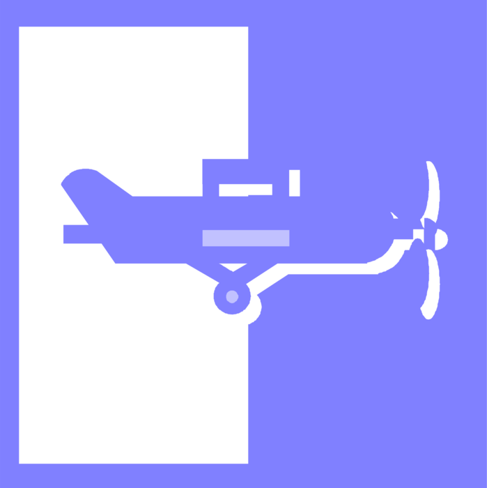 Vector Illustration of Airplane Single Engine Propeller Aircraft Plane