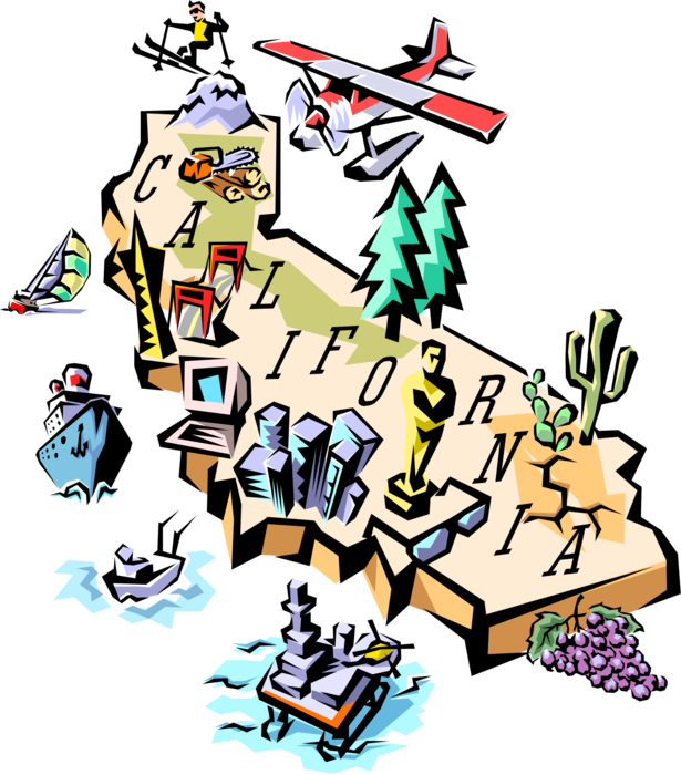 Vector Illustration of California Map
