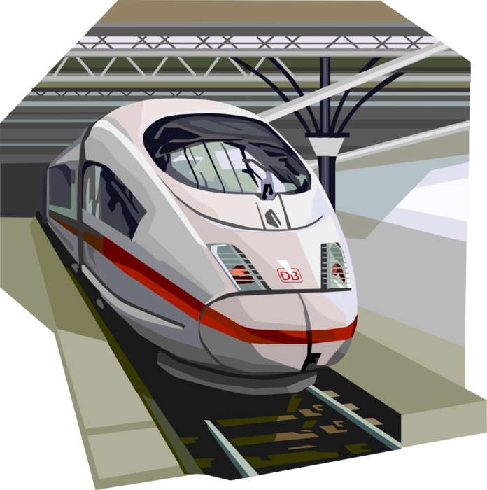 Vector Illustration of Brussels High Speed Train Railroad Rail Transport Railway, Belgium
