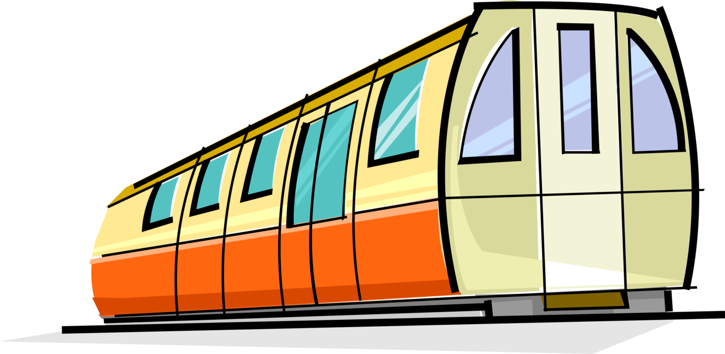Vector Illustration of Urban Commuter Transportation Industry Subway Passenger Car
