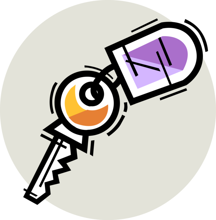 Vector Illustration of Car Keys with Key Fob Remote Control