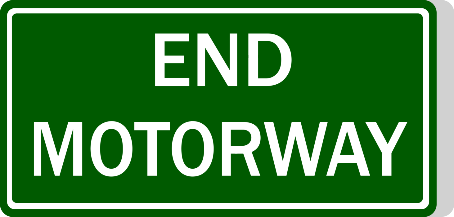 Vector Illustration of Australian Road Sign, End Motorway