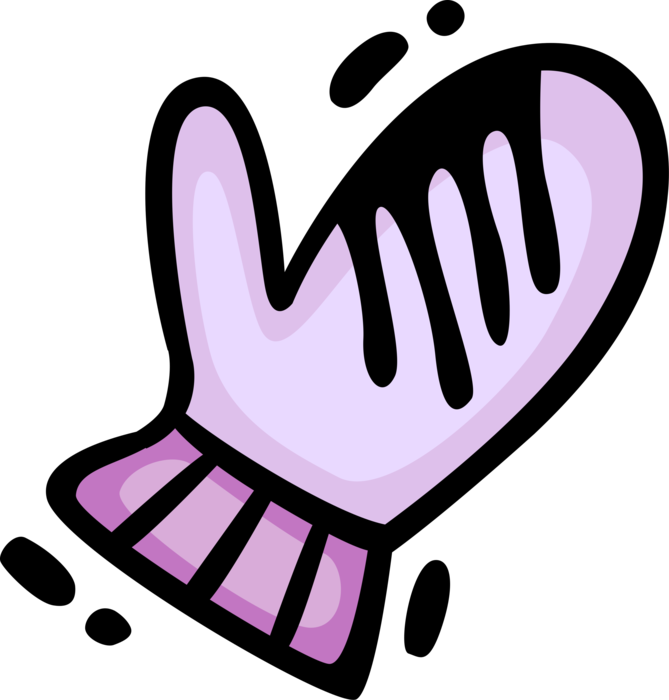 Vector Illustration of Winter Mitts or Mittens Keep Hands Warm