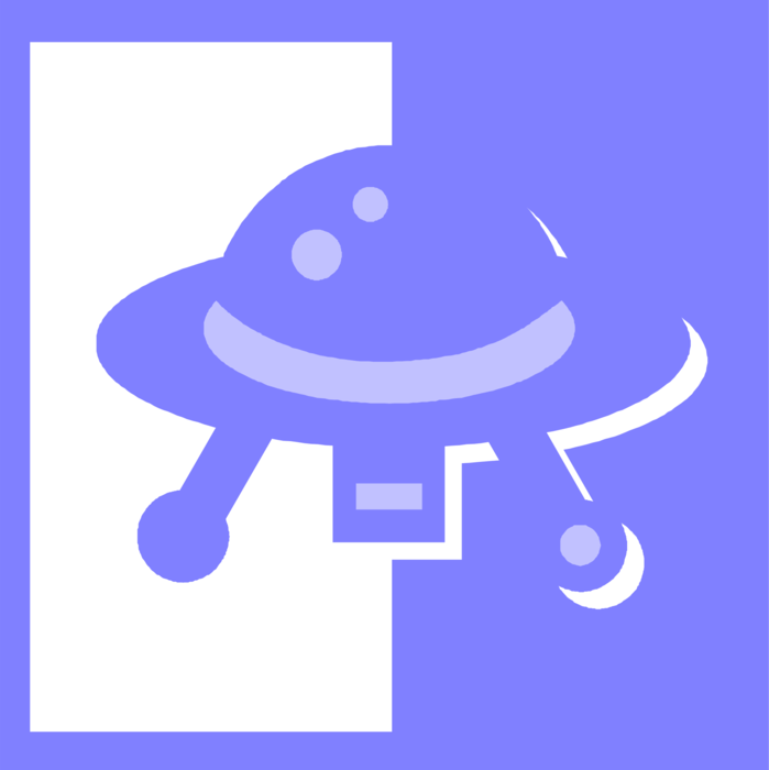 Vector Illustration of UFO Flying Saucer Outer Space Extraterrestrial Spaceship Unidentified Flying Object