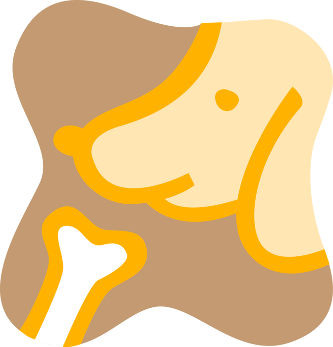 Vector Illustration of Family Pet Dog and Bone