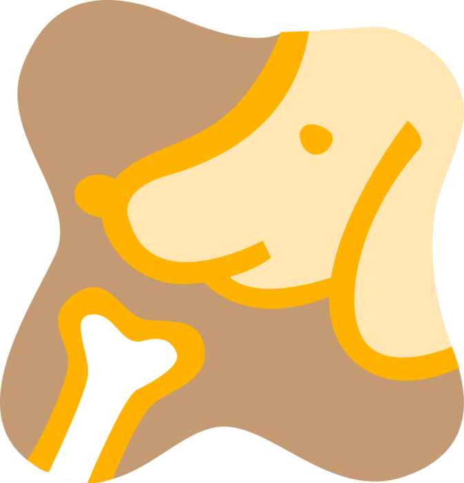 Vector Illustration of Family Pet Dog and Bone Vector Illustration of Family Pet Dog and Bone
