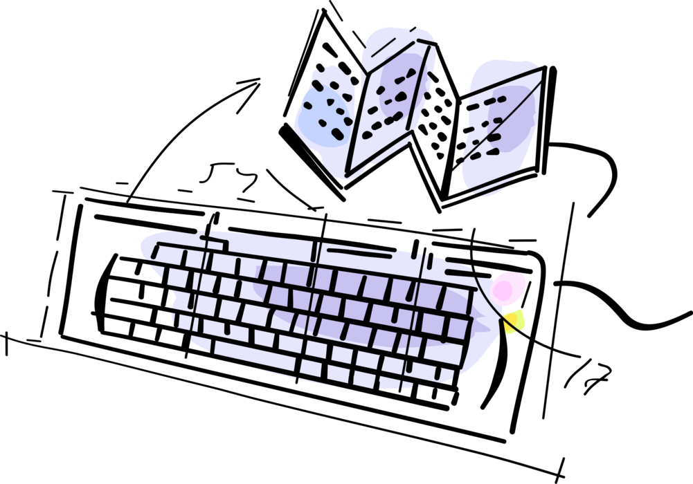 Vector Illustration of Personal Computer Keyboard Device for Input of Alphanumeric Data into Computers