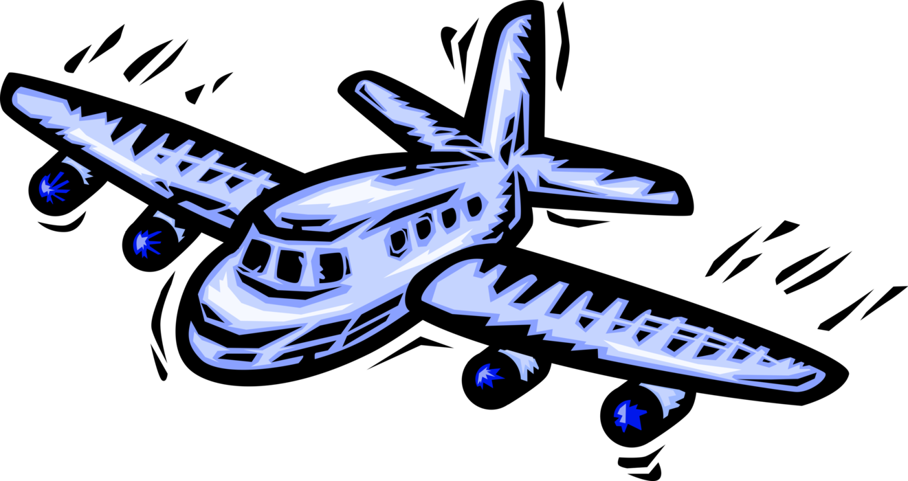 Vector Illustration of Commercial Airline Passenger Jet Aircraft Airplane